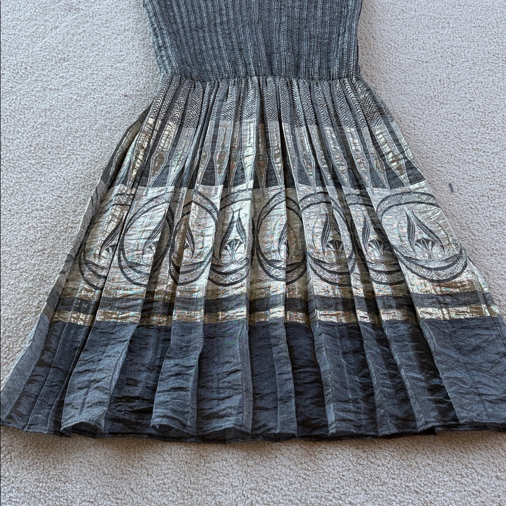 Max Studio Gray and Gold Midi Dress - Picture 4 of 5